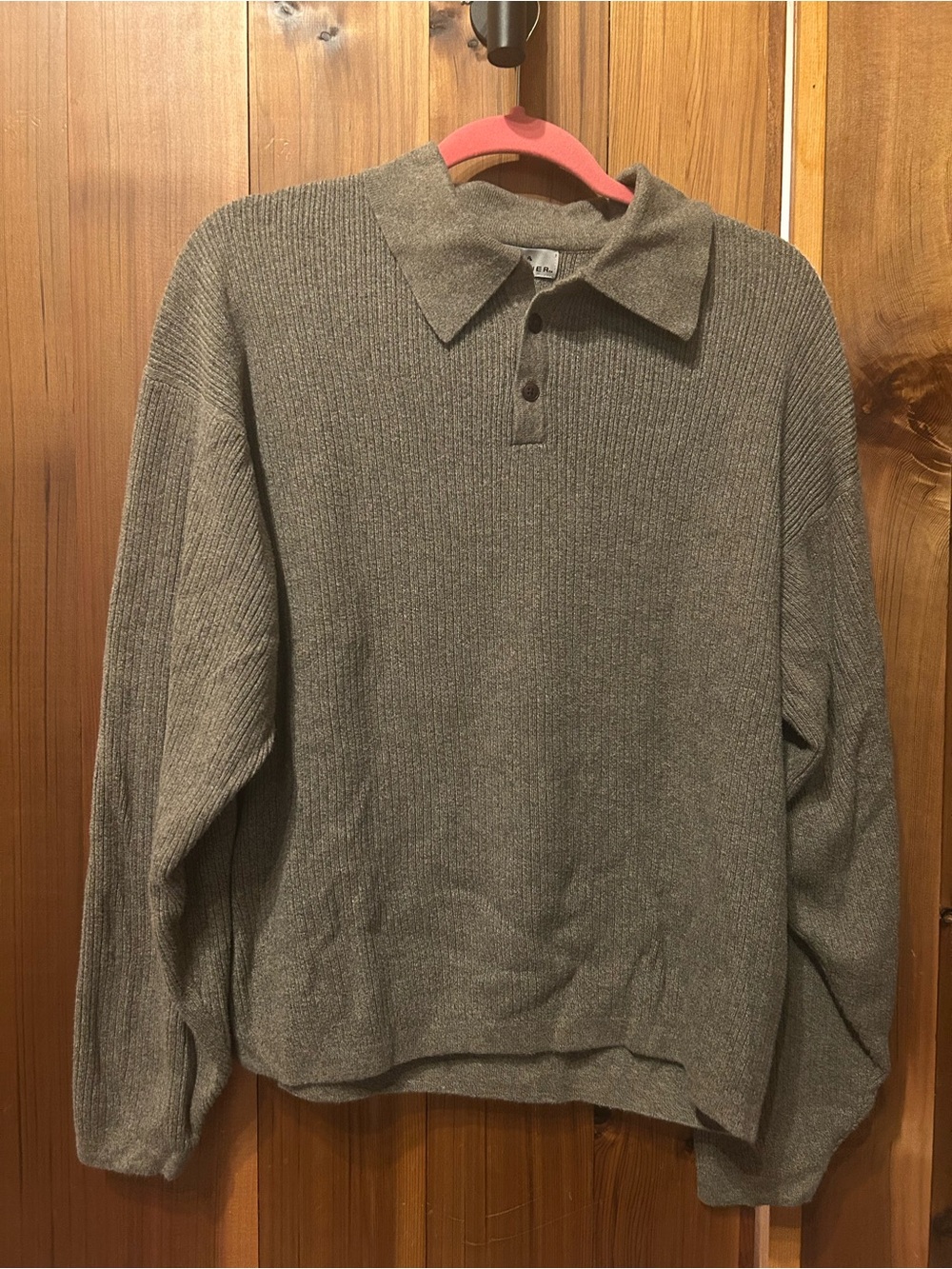 Vintage Eddie Bauer Brown Polo Collar Knit Sweater